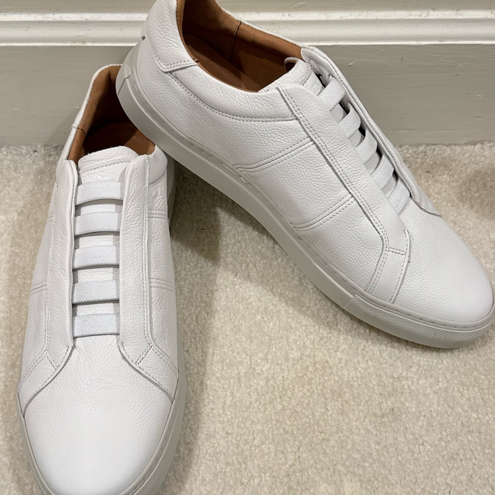 Allen Edmonds White Leather Slip-On Loafers